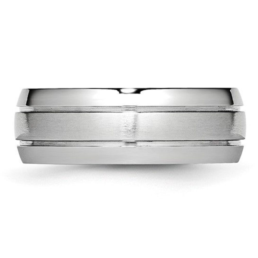 Chisel Cobalt Polished & Satin Grooved 8mm Band - image 3